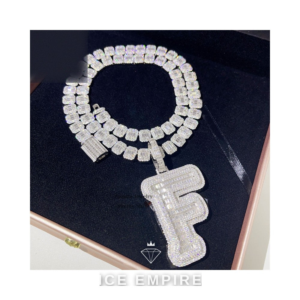 Iced Out Baguette Gold Plated Tennis Chain