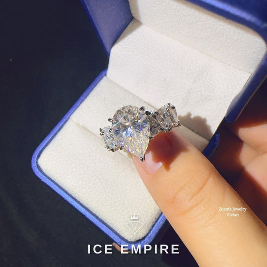 Iced Out 925 Silver Moissanite Ring