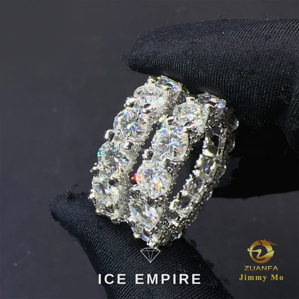 Iced Out 925 Silver Moissanite Ring