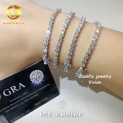 Iced Out Rose Gold Plated Moissanite Tennis Chain