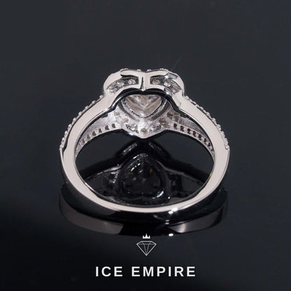 Iced Out Heart 18K Gold Moissanite Wedding Band