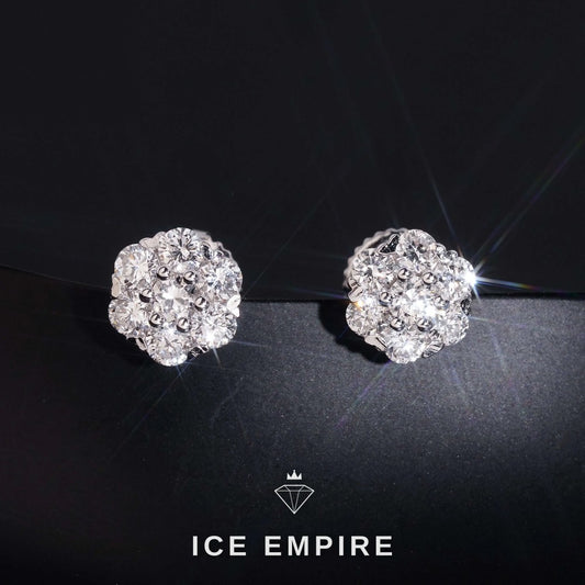 Iced Out Rose Gold Plated Lab Grown Diamond Earrings