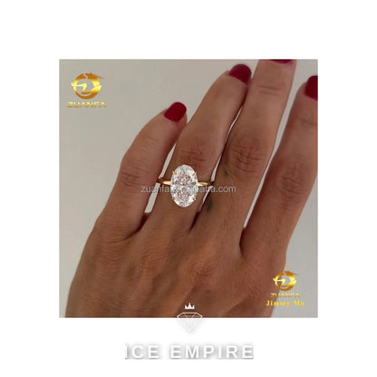 Iced Out 14K Gold Lab Grown Diamond Engagement Ring