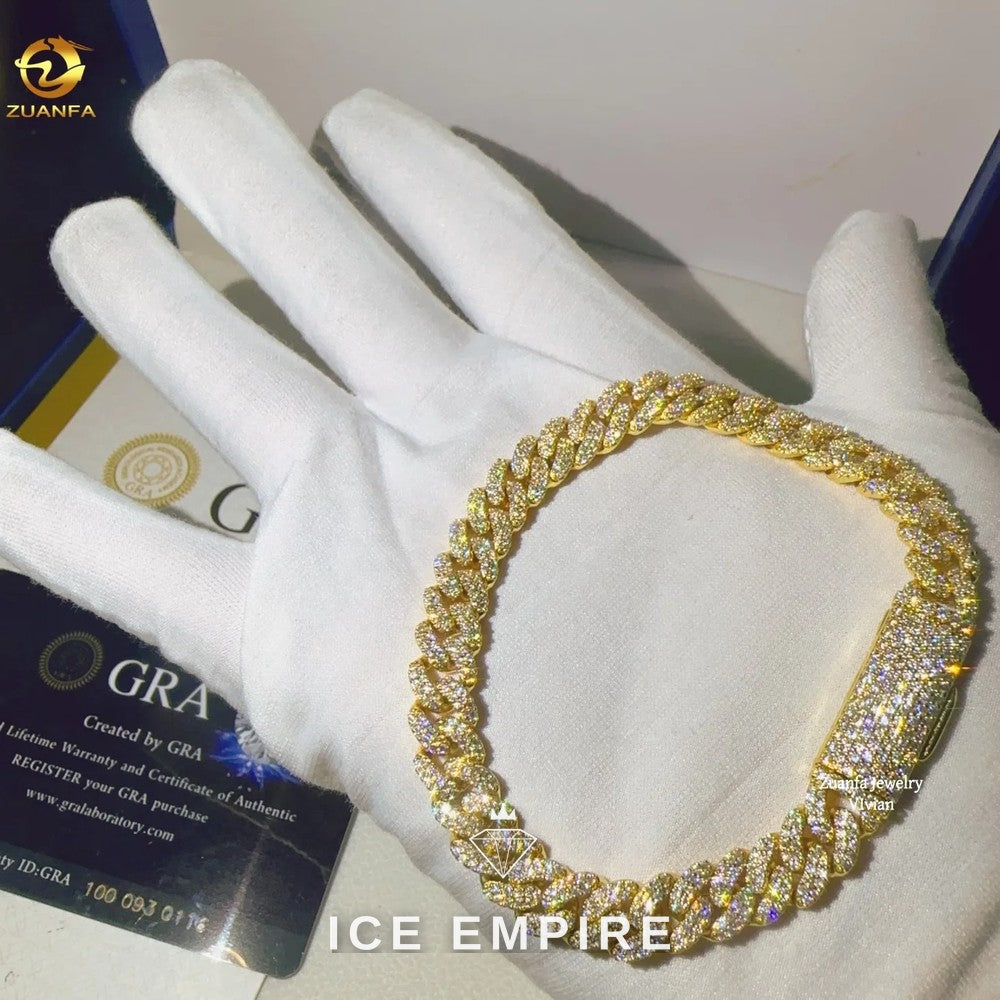 Iced Out Rose Gold Plated Moissanite Cuban Chain