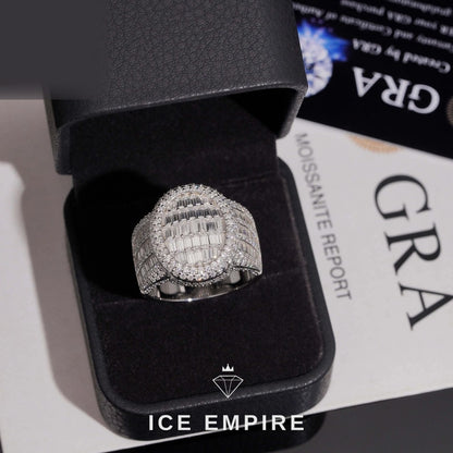 Iced Out Baguette Gold Plated Moissanite Ring