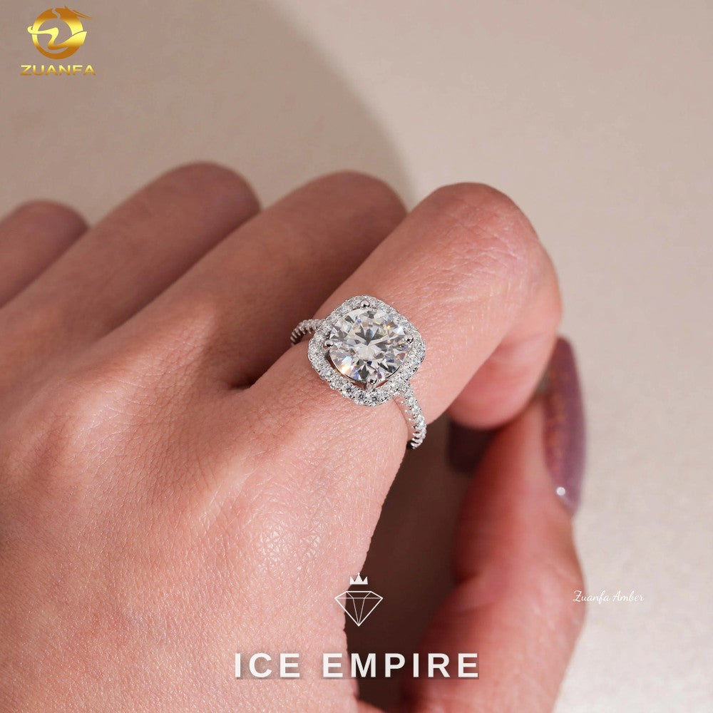 Iced Out Gold Plated Moissanite Wedding Band