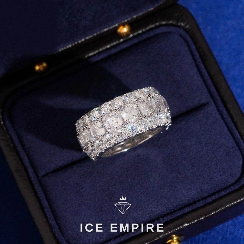 Iced Out 925 Silver Moissanite Ring