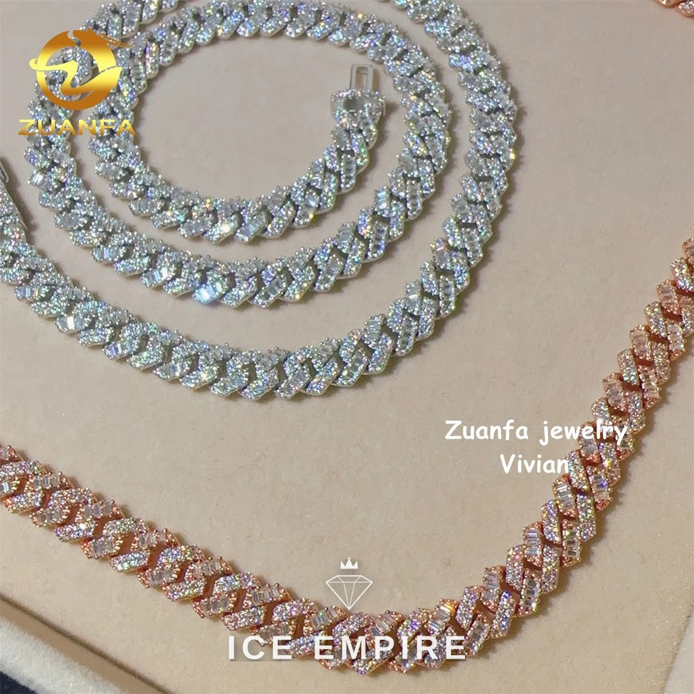 Iced Out Rose Gold Plated Moissanite Cuban Chain