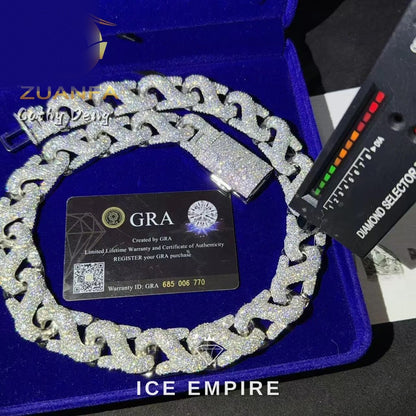 Iced Out Rose Gold Plated Moissanite Cuban Chain