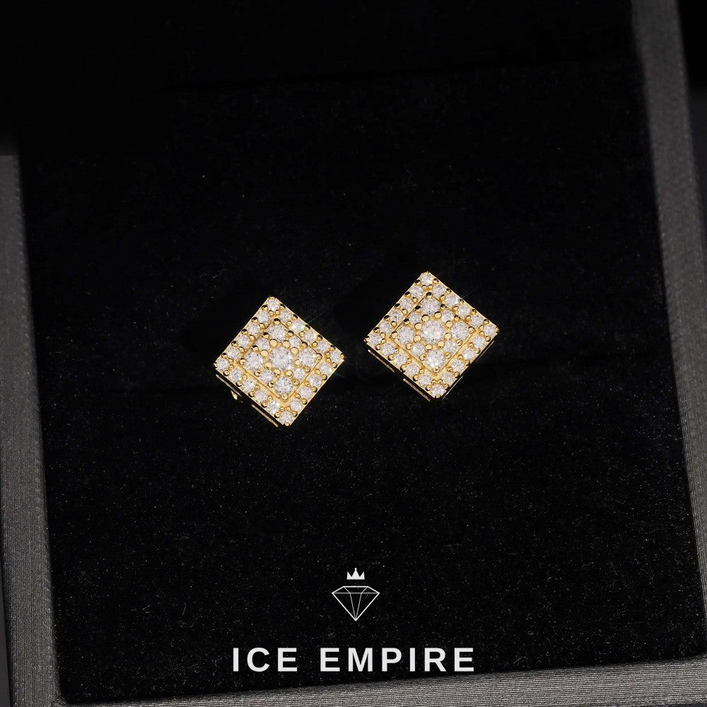 Iced Out 925 Silver Moissanite Stud Earrings