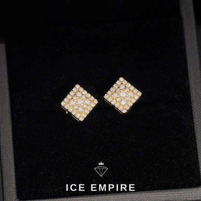 Iced Out 925 Silver Moissanite Stud Earrings