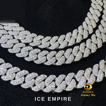 Iced Out 925 Silver Moissanite Cuban Chain