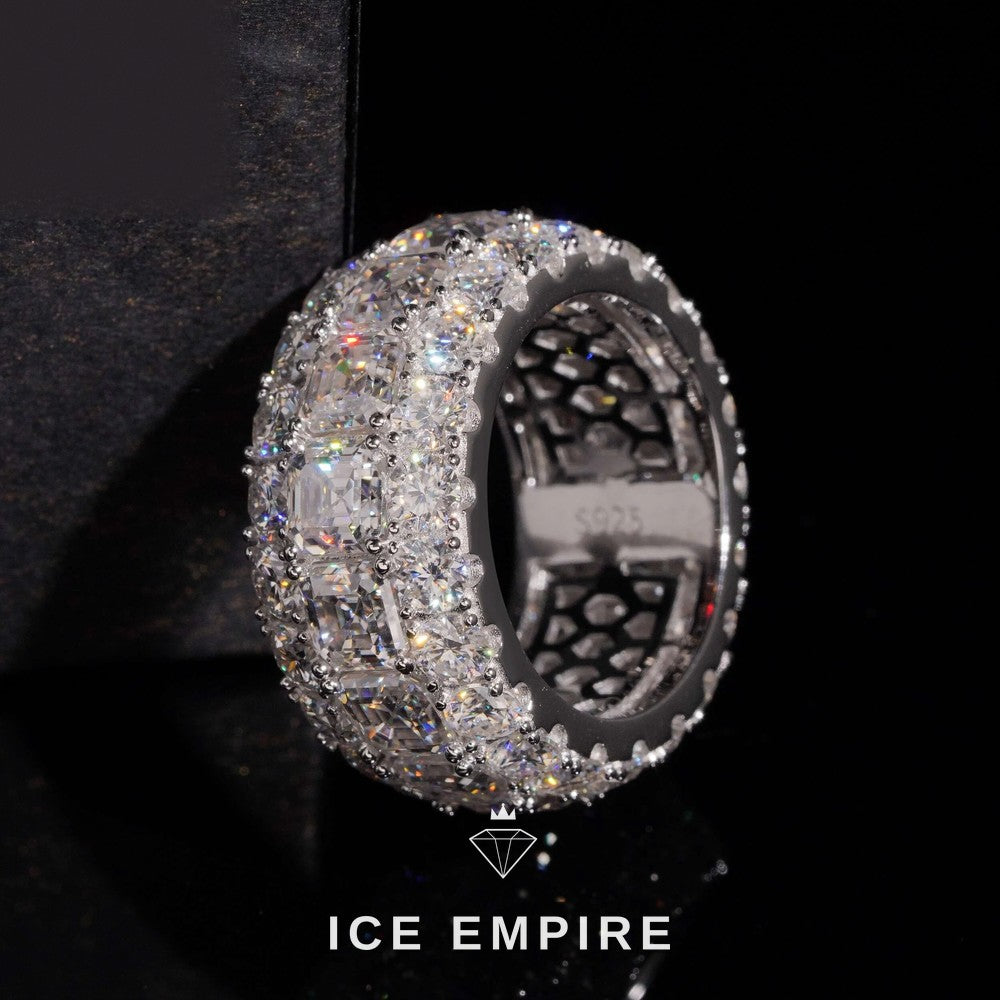 Iced Out 925 Silver Moissanite Ring