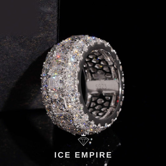 Iced Out 925 Silver Moissanite Ring