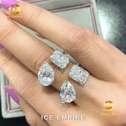 Iced Out Gold Plated Lab Grown Diamond Engagement Ring