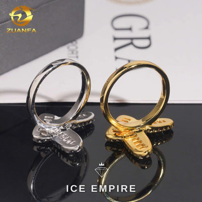 Iced Out Baguette Gold Plated Moissanite Ring
