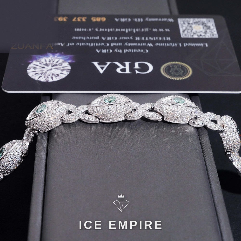 Iced Out 925 Silver Moissanite Cuban Chain