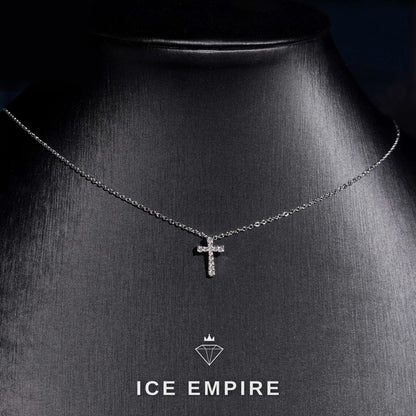Iced Out Cross 925 Silver Lab Grown Diamond Pendant