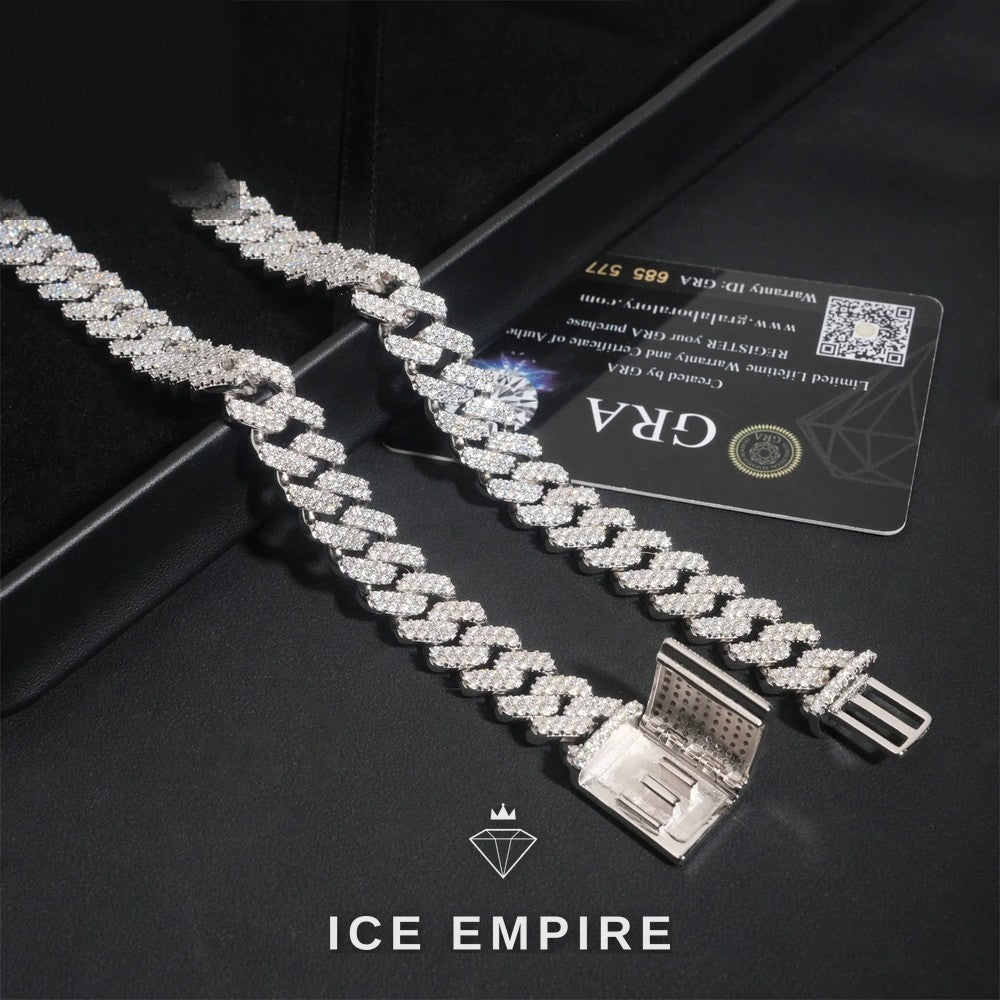 Iced Out Rose Gold Plated Moissanite Cuban Chain