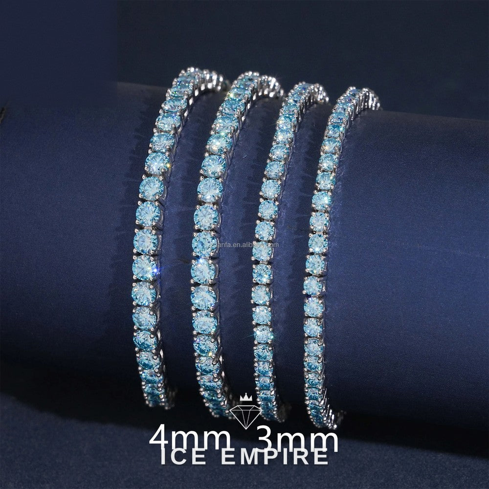 Iced Out 925 Silver Moissanite Tennis Chain