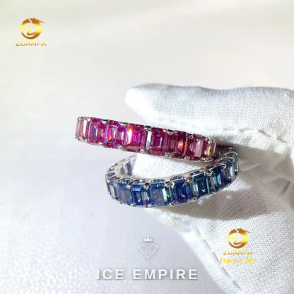 Iced Out 925 Silver Moissanite Ring