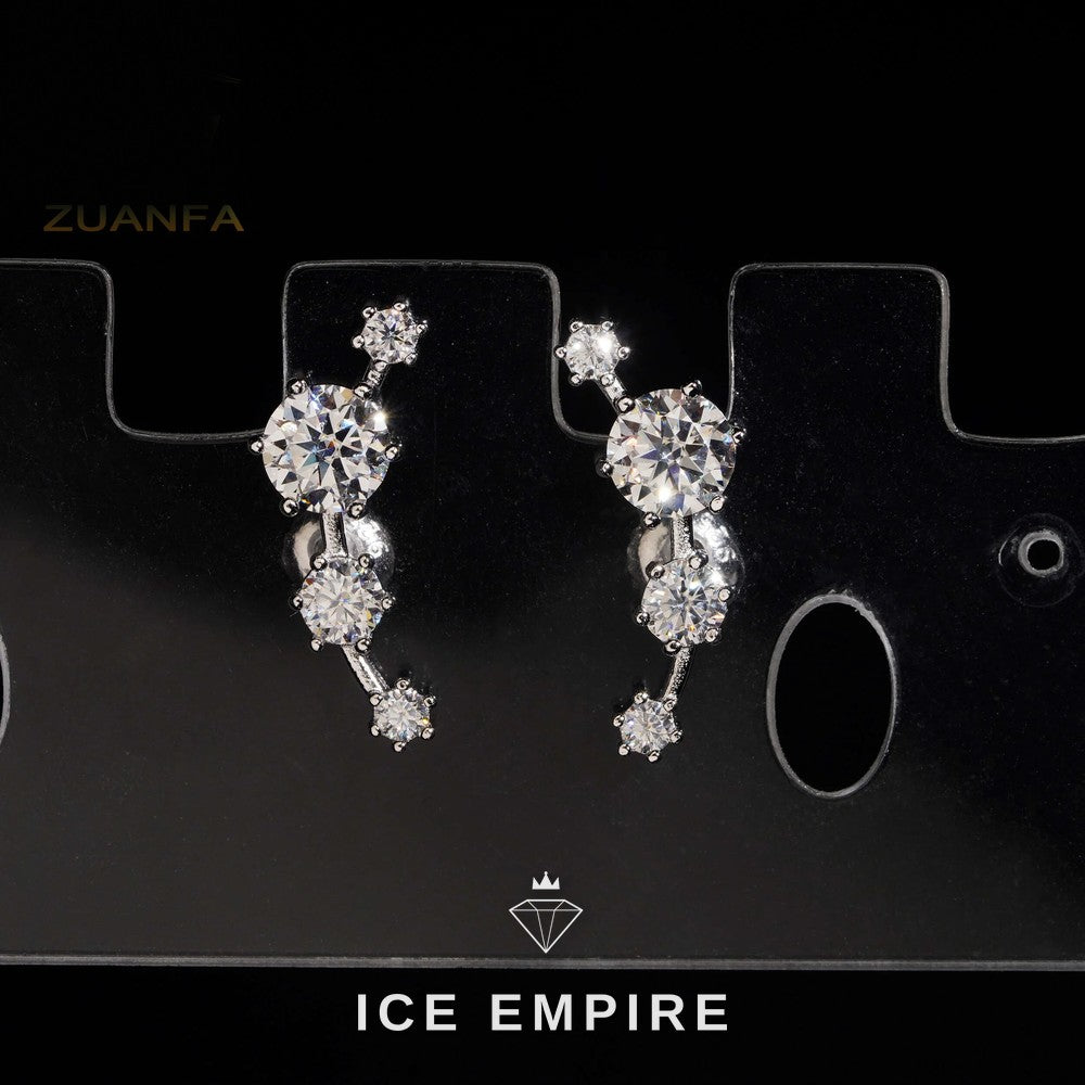 Iced Out Rose Gold Plated Moissanite Earrings