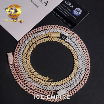 Iced Out Rose Gold Moissanite Cuban Chain