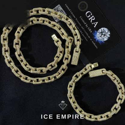 Iced Out 925 Silver Moissanite Cuban Chain