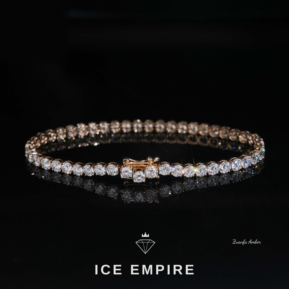 Iced Out 14K Gold Moissanite Tennis Chain