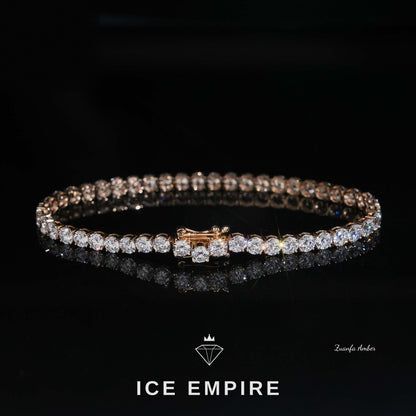Iced Out 14K Gold Moissanite Tennis Chain