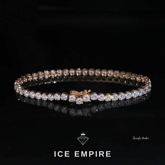 Iced Out 14K Gold Moissanite Tennis Chain