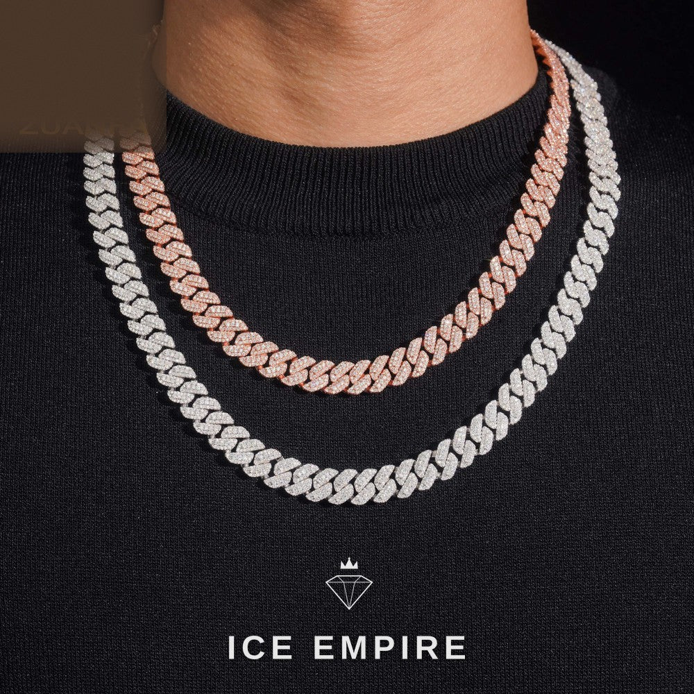 Iced Out Gold Plated Moissanite Cuban Chain