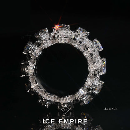 Iced Out 925 Silver Moissanite Ring