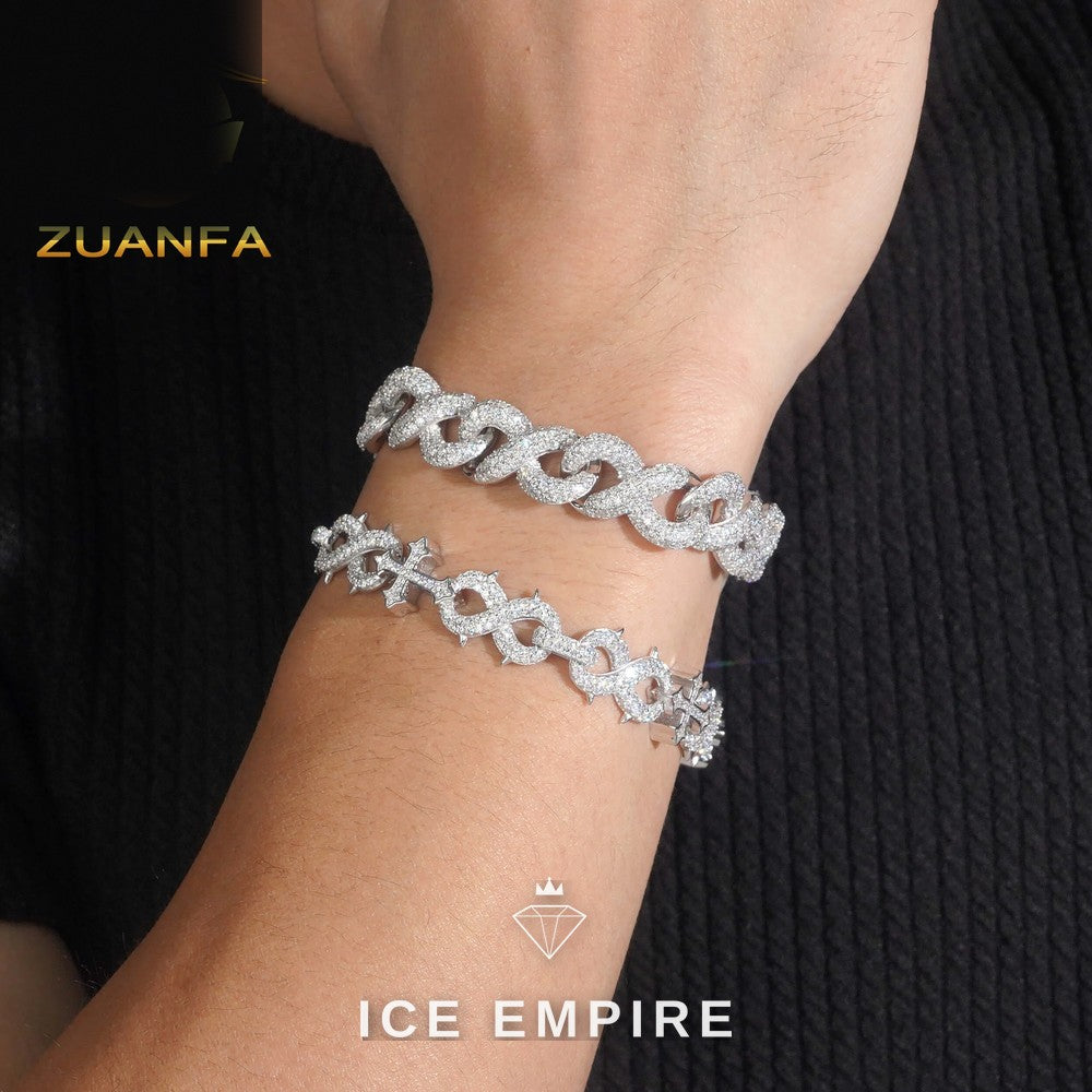 Iced Out Rose Gold Plated Moissanite Cuban Chain