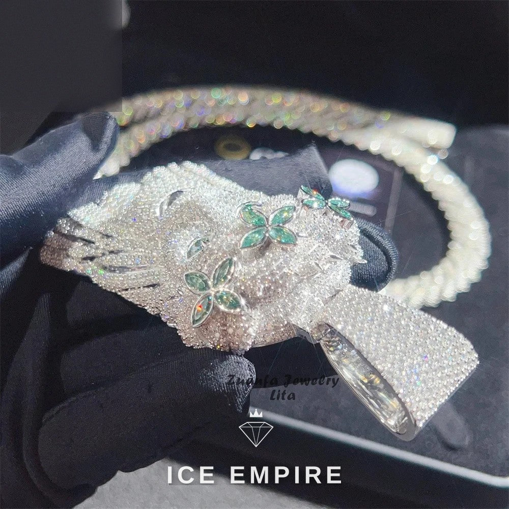 Iced Out 925 Silver Moissanite Pendant