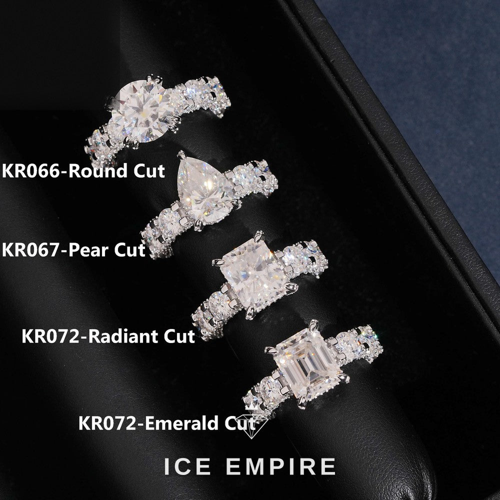 Iced Out 925 Silver Moissanite Wedding Band