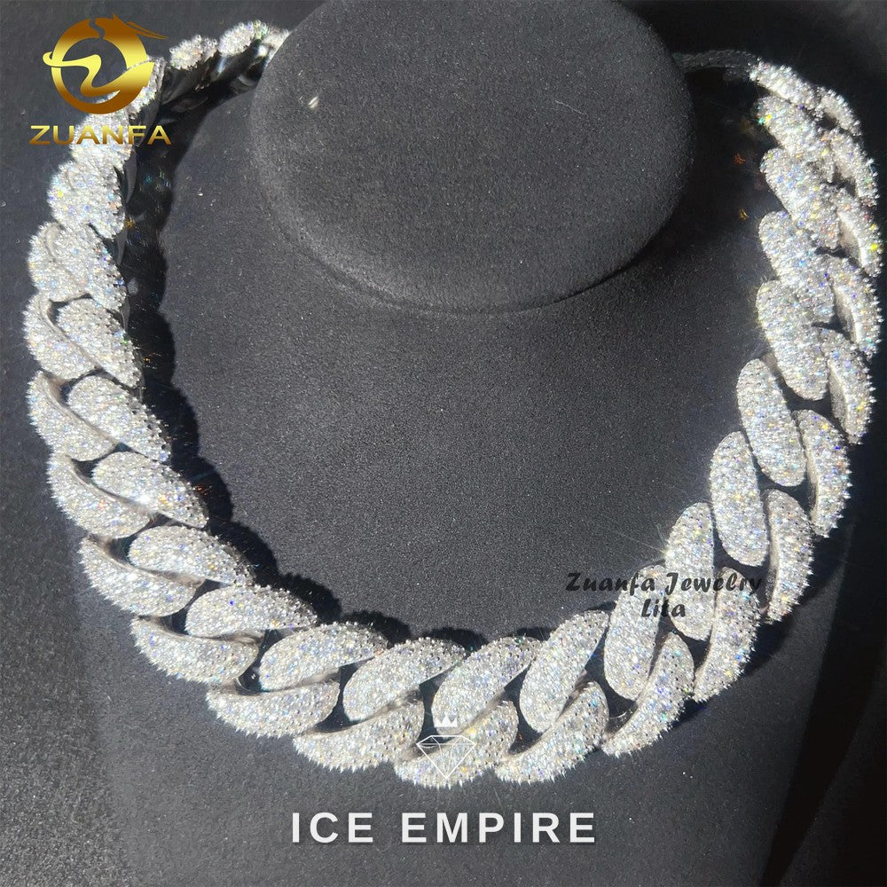 Iced Out Rose Gold Plated Moissanite Cuban Chain