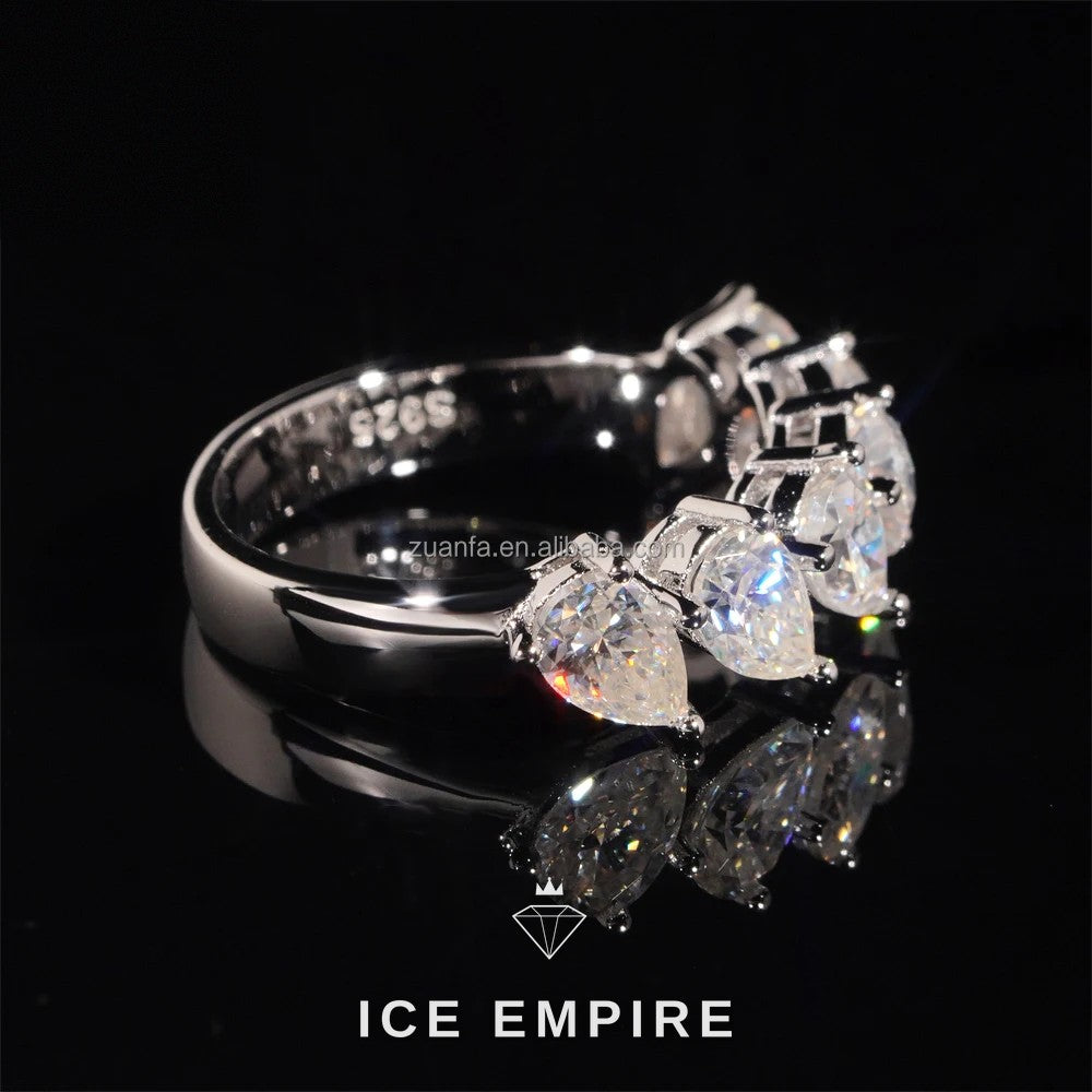 Iced Out 925 Silver Moissanite Ring