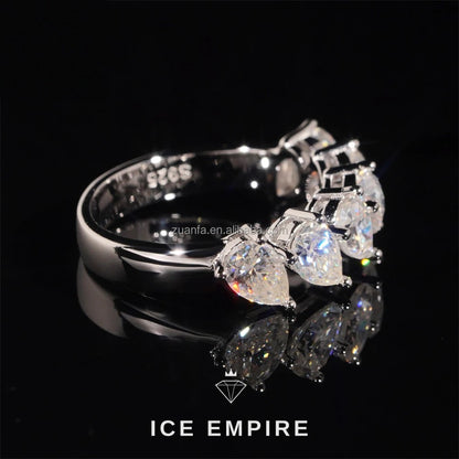 Iced Out 925 Silver Moissanite Ring