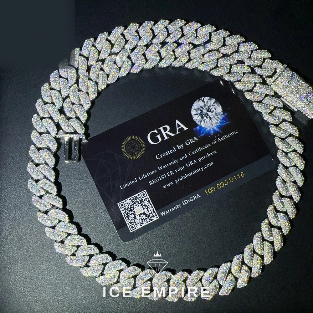 Iced Out Rose Gold Plated Moissanite Cuban Chain