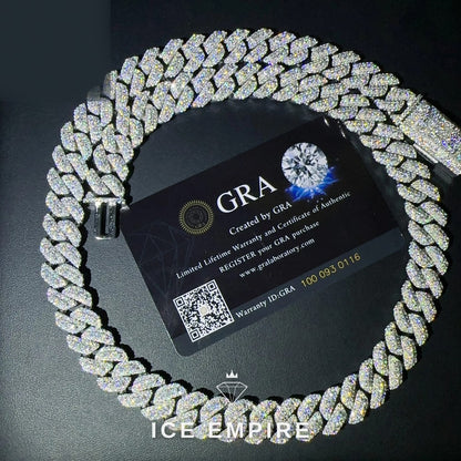 Iced Out Rose Gold Plated Moissanite Cuban Chain