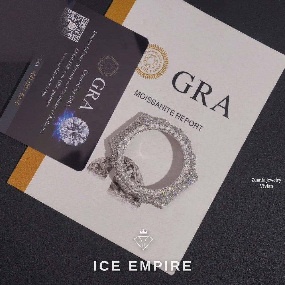 Iced Out 925 Silver Moissanite Watch