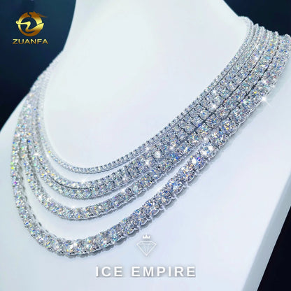 Iced Out Rose Gold Plated Moissanite Tennis Chain