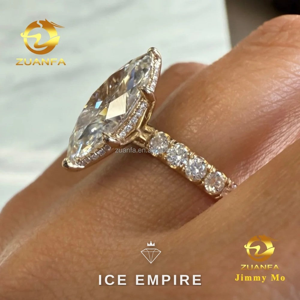 Iced Out 10K Gold Lab Grown Diamond Engagement Ring