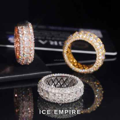 Iced Out 925 Silver Moissanite Engagement Ring