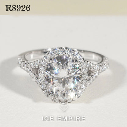 Iced Out 925 Silver Moissanite Engagement Ring