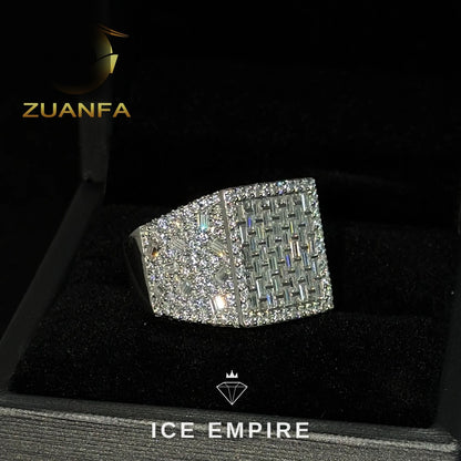 Iced Out Baguette 925 Silver Moissanite Ring