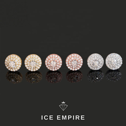 Iced Out Rose Gold Plated Moissanite Stud Earrings