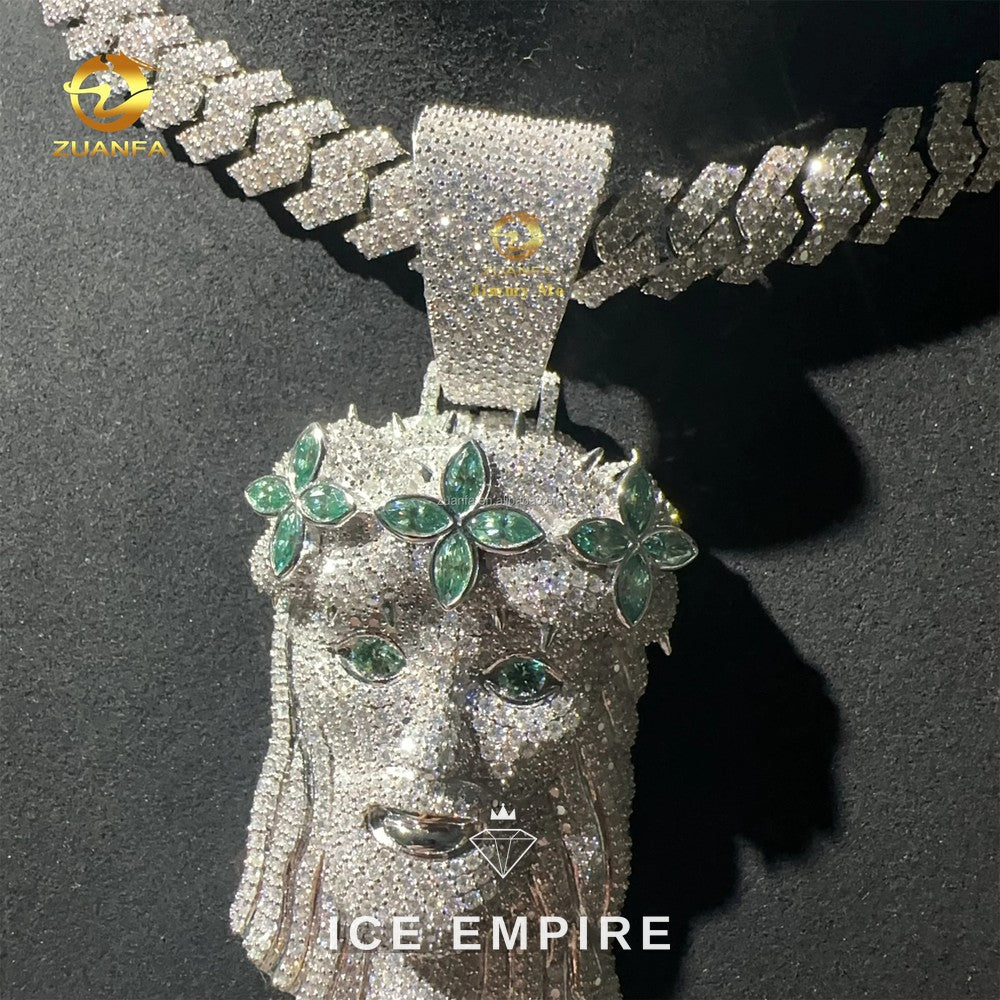 Iced Out 925 Silver Moissanite Cuban Chain