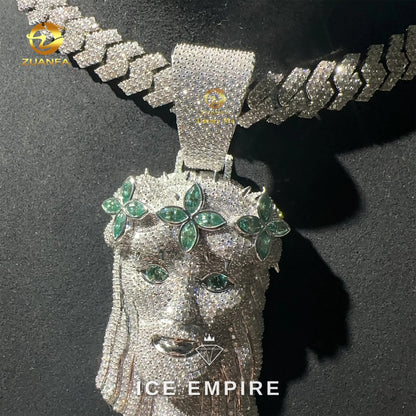 Iced Out 925 Silver Moissanite Cuban Chain